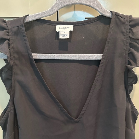 J. Crew Black Ruffle Sleeve Blouse - Picture 5 of 8